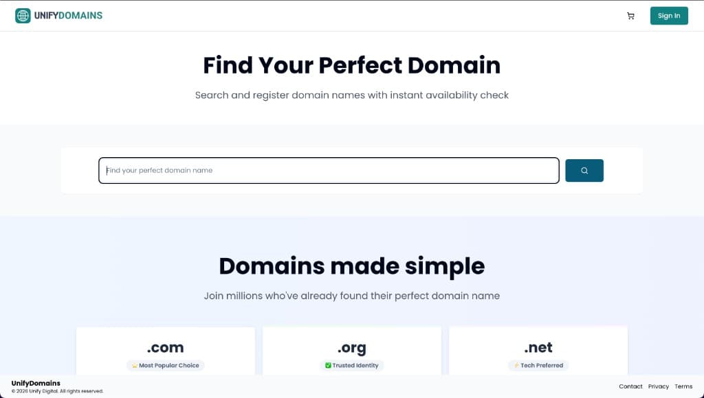 Unify Domains preview